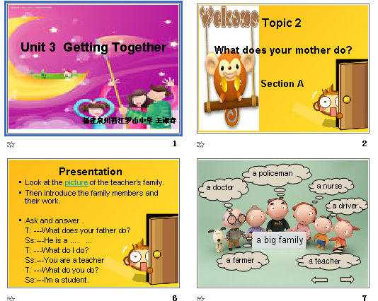 Unit 3  Getting Together Topic 2 What does your mother do ? μͼ