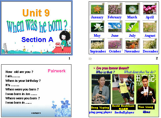 Unit 9 When were you bornSection A μͼ