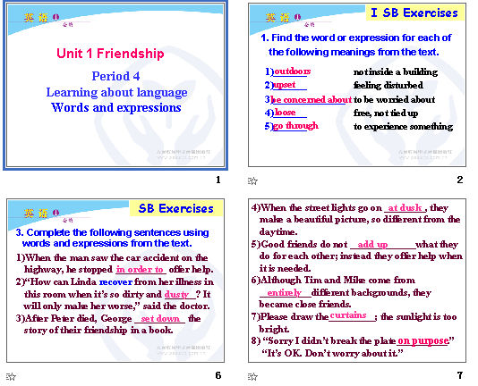 unit 1 Friendship Period 4
Learning about language
Words and expressions μͼ