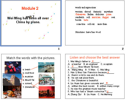 Module 2 unit 2 Wei Ming has been all over China by plane(ʱ) μͼ