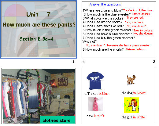 Unit7 How much are these pants?Section B 3a-4 μͼ