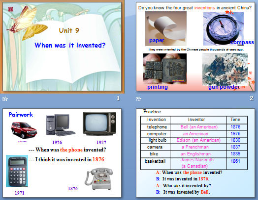 unit 9 When was it invented ? SectionA μͼ