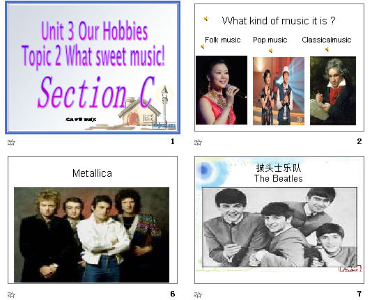 Unit 3 Our hobbies Topic 2 What sweet music! Section C μͼ