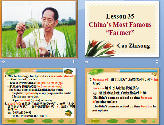 Lesson 35Chinas Most Famous Farmer μͼ