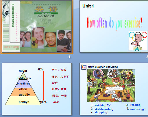Unit 1 How often do you exercise? sectionA-1 μͼ