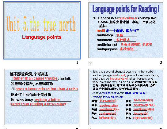 Unit 5 The true north language points μͼ