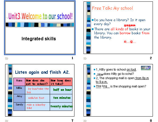 unit 3 integrated skills (Unit 3 Welcome to our school!) μͼ