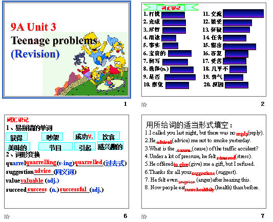 Unit 3 Teenager problems Revsion μͼ