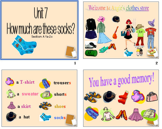 Unit 7 How much are these socks? SectionA 1a-2c μͼ