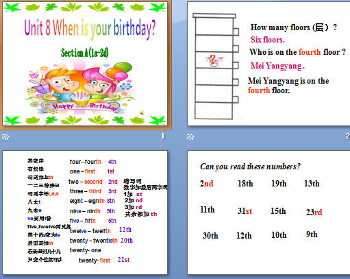 Unit 8 When is your birthday? SectionA (1a-2d) μͼ