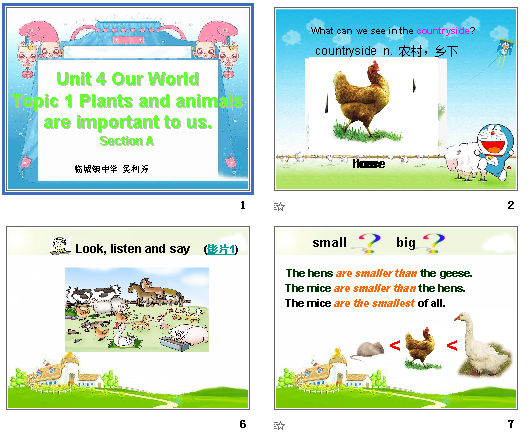 Unit 4 Our WorldTopic 1 Plants and animals are important to us.                      Section A μͼ