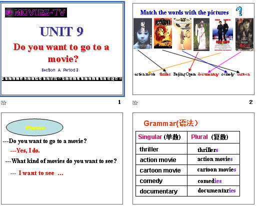 UNIT 9 Do you want to go to a movie?  Section  A  Period 2
 μͼ