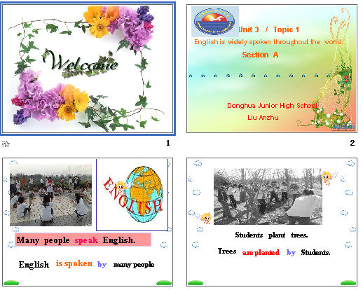 Unit 3 Topic 1 English is widely spoken throughout the  world.
                       Section  A μͼ