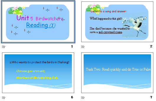 8A Unit 5  Birdwatchers Reading(1) μͼ