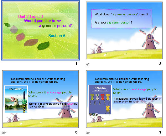 Unit 2 Topic 3 Would you like to be a greener person? Section A μͼ