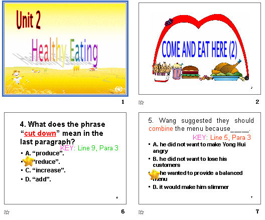 unit 2 Healthy eating come and eat here 2 μͼ