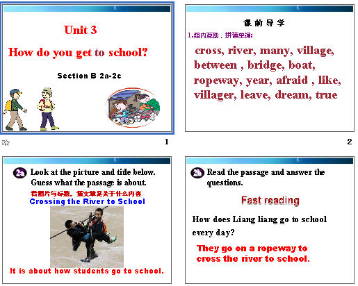 Unit 3 How do you get to school? Section B 2a-2c μͼ