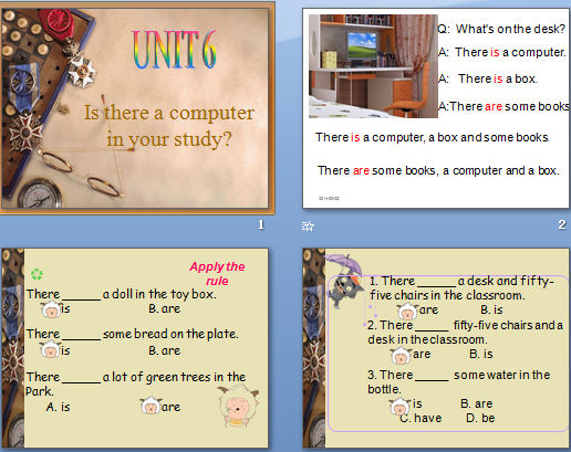 Unit 6 Is there a computer in your study? μͼ