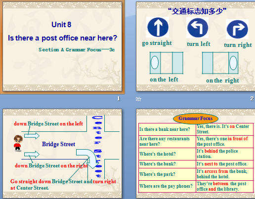  Unit 8 
Is there a post office near here? Section A Grammar Focus---3c μͼ