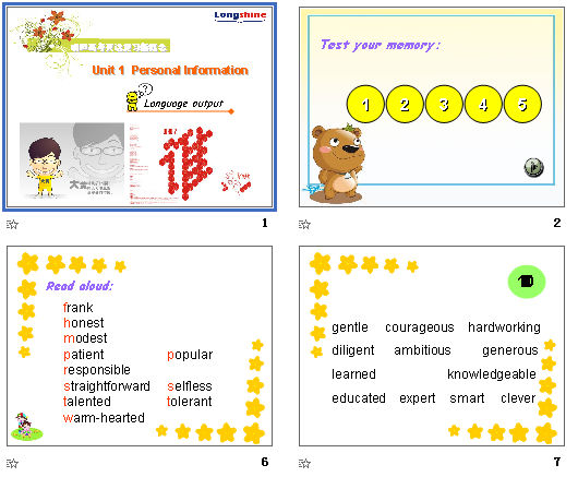 Unit 1  Personal Information
language output μͼ