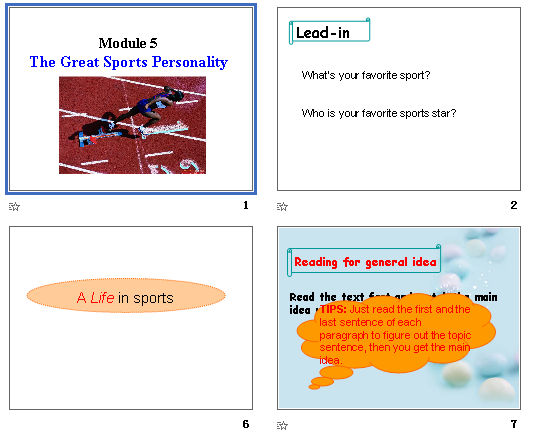 Module 5 Unit 5 The great sports Personality μͼ