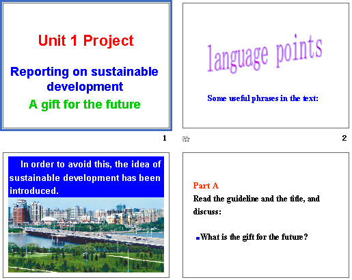 Unit 1 project Reporting on sustainable development A gift for the future μͼ