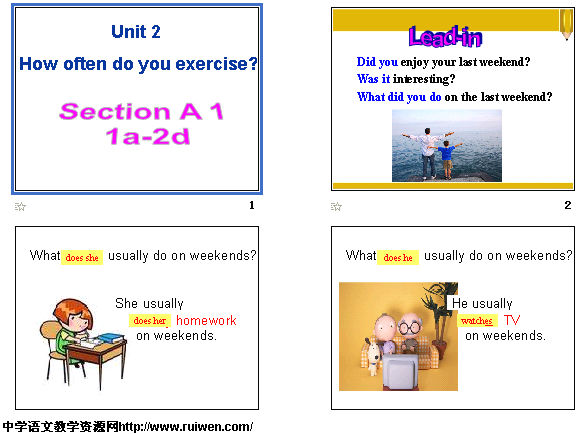 Unit 2 How ofen do you exercise(1a-2d) μͼ