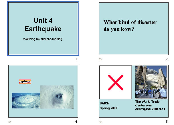 Unit 4 Earthquake warming up and pre-reading (˽̰ һϲѧ) μͼ