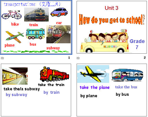 Transportations/Unit 3 how do you get to school? μͼ