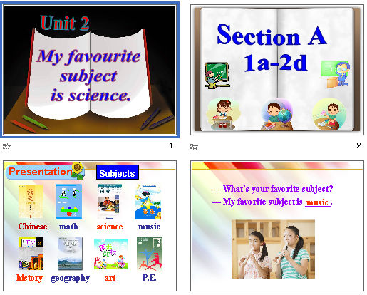 Unit 2 My favourite subject is science.
 μͼ