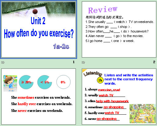 Unit2 How often do you exercise? (1a-2c) μͼ