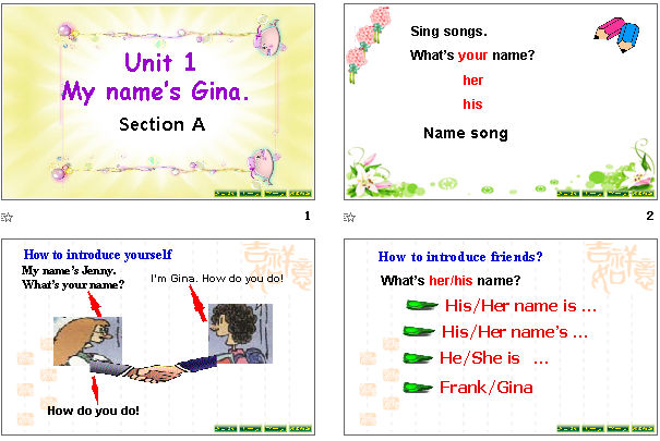 Unit1 My name is Gina section A μͼ