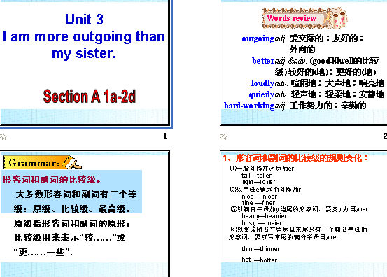 Unit 3 I am more outgoing than my sister μͼ