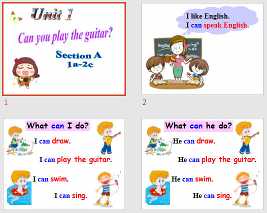 Unit 1 Can you play the guitar? Section A 1a-2c μͼ