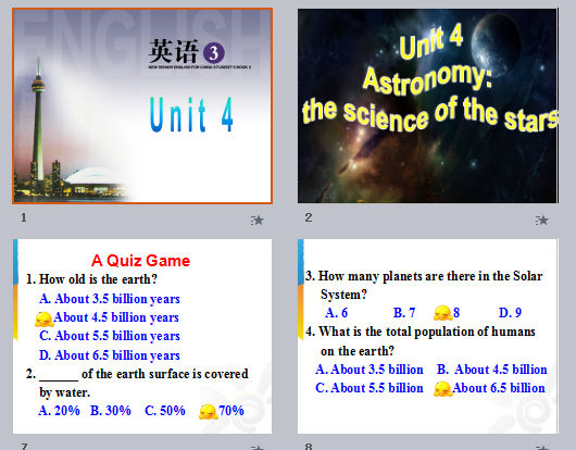  unit 4 Astronomy the science of stars reading μͼ